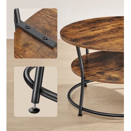 Masă de cafea ELDUR maro/negru