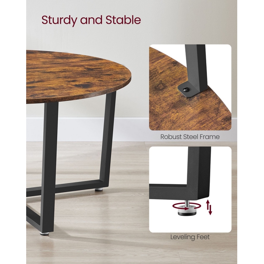 Masă de cafea ELDUR maro/negru