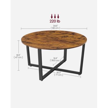 Masă de cafea ELDUR maro/negru