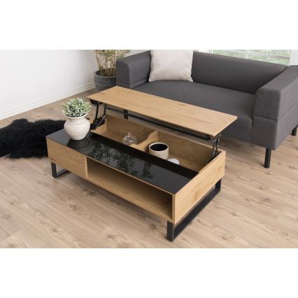 Masă de cafea ENZO cu blat rabatabil 110x60 cm negru/stejar