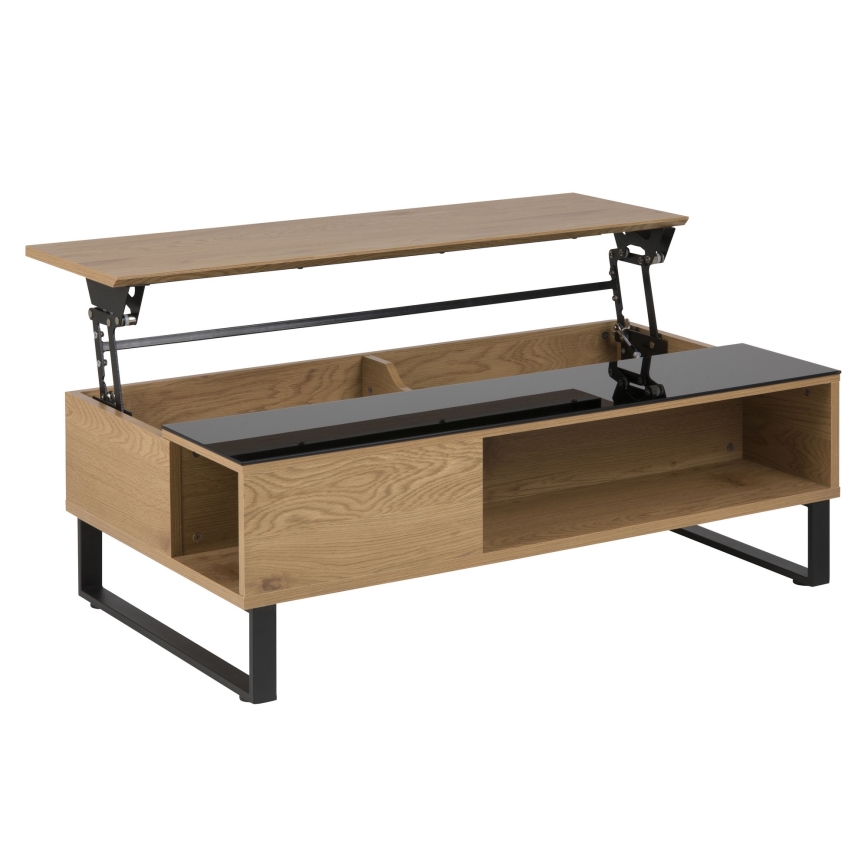 Masă de cafea ENZO cu blat rabatabil 110x60 cm negru/stejar