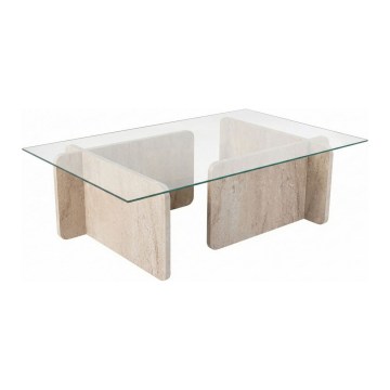 Masă de cafea ESCAPE 105 x 65 cm, bej/transparent