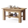 Masă de cafea extensibilă ADONIS cu poliță, 110/150x68 cm, stejar craft