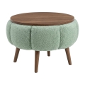 Masă de cafea FELPO, Ø 45 cm, verde/nuc