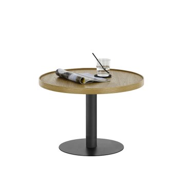 Masă de cafea FOCUS Ø 60 cm stejar/negru