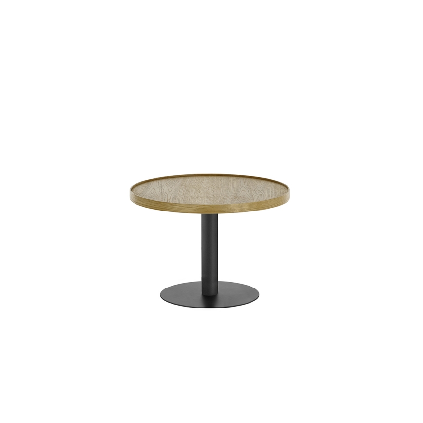 Masă de cafea FOCUS Ø 60 cm stejar/negru