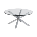 Masă de cafea LUCA, 82 cm, transparentă/argintie