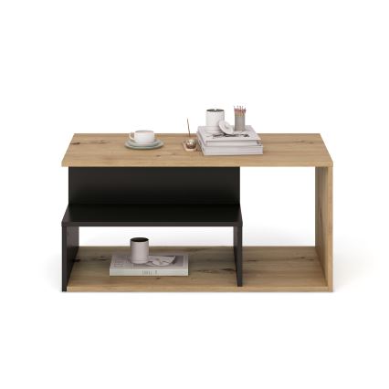 Masă de cafea NOTE 90x51 cm negru/stejar artisan