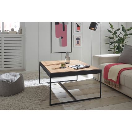 Masă de cafea PULSE 83x83 cm stejar/negru
