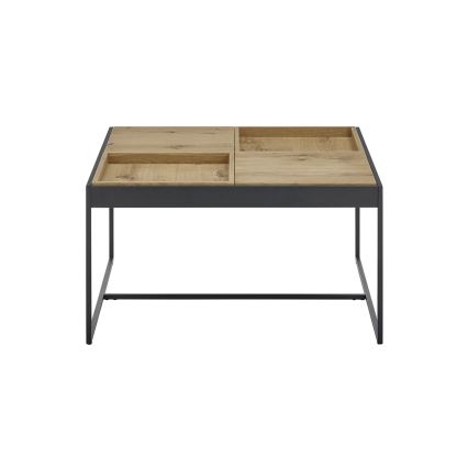 Masă de cafea PULSE 83x83 cm stejar/negru