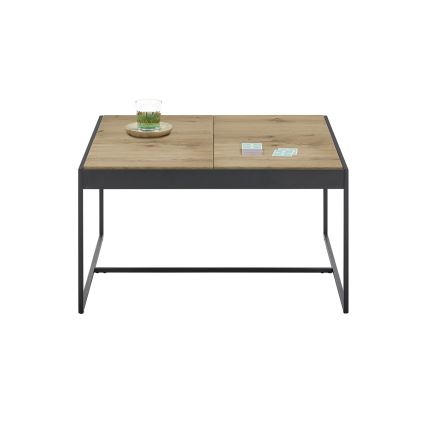Masă de cafea PULSE 83x83 cm stejar/negru