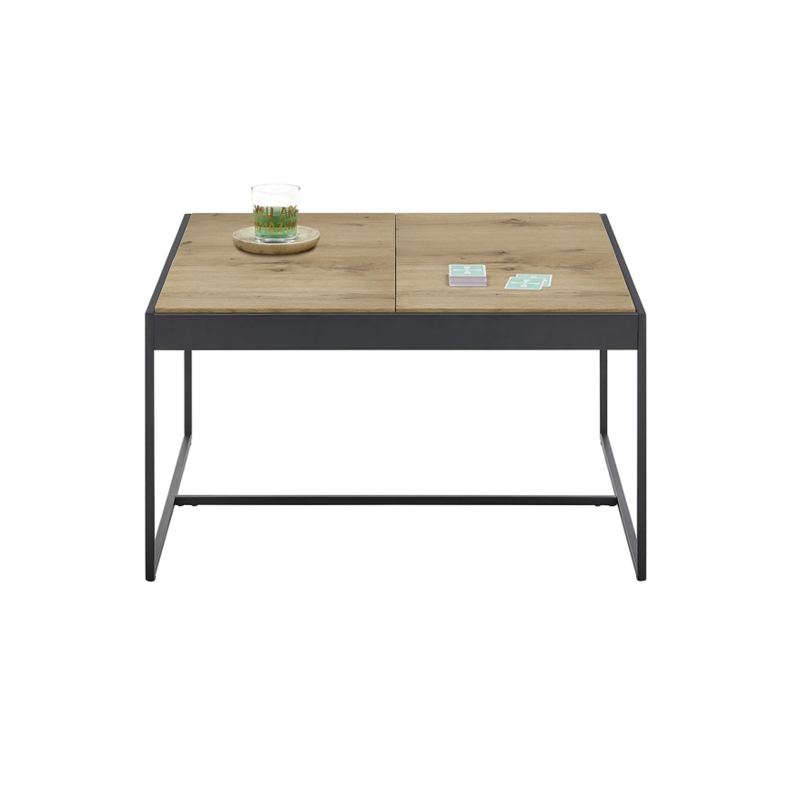 Masă de cafea PULSE 83x83 cm stejar/negru