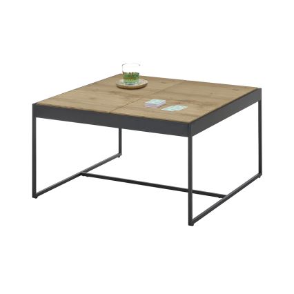 Masă de cafea PULSE 83x83 cm stejar/negru