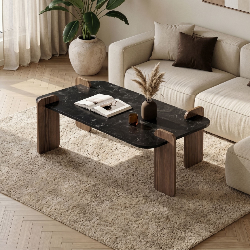 Masă de cafea PURO 120x60 cm nuc/negru