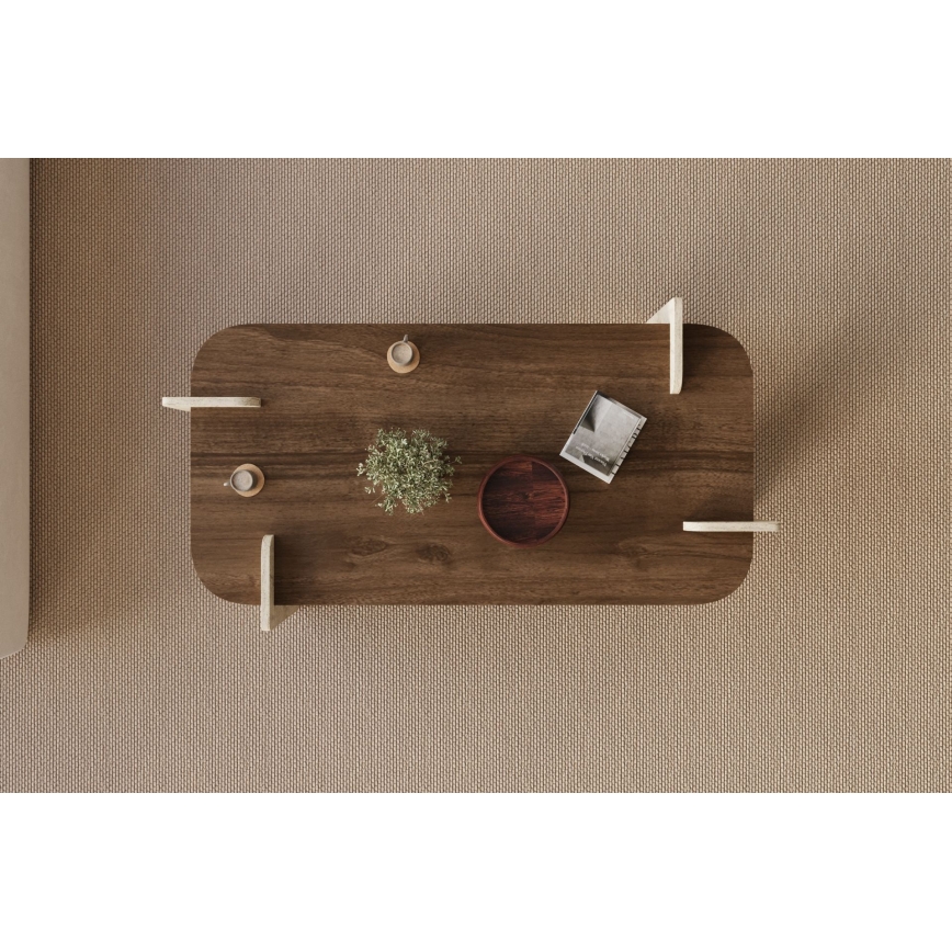Masă de cafea PURO 120x60 cm travertin/nuc