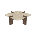 Masă de cafea PURO 90x90 cm bej/nuc