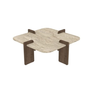 Masă de cafea PURO 90x90 cm bej/nuc