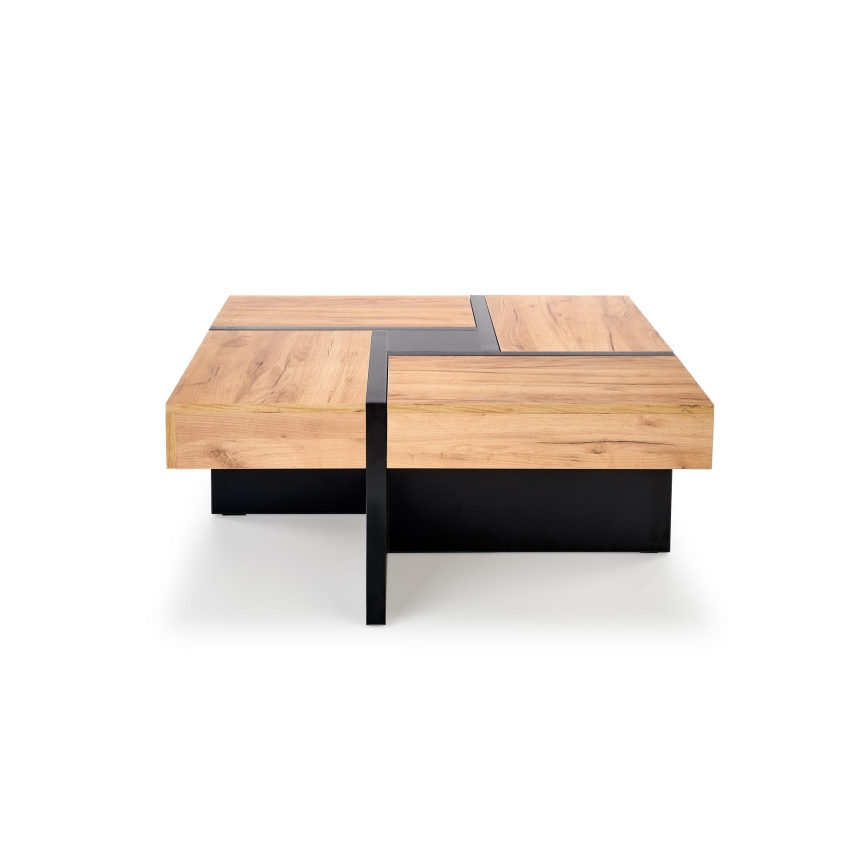 Masă de cafea RADIX 100x100 cm negru/maro