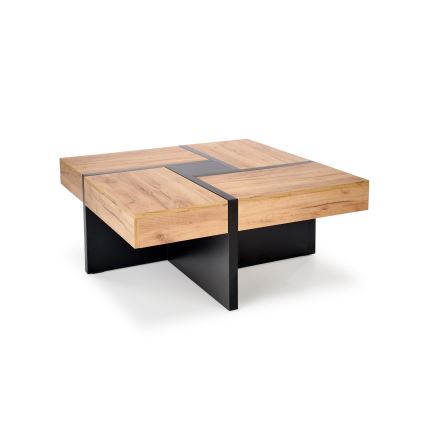 Masă de cafea RADIX 100x100 cm negru/maro