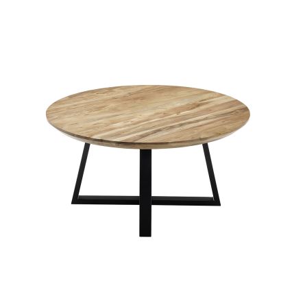Masă de cafea RIVA, Ø 90 cm, salcâm/negru