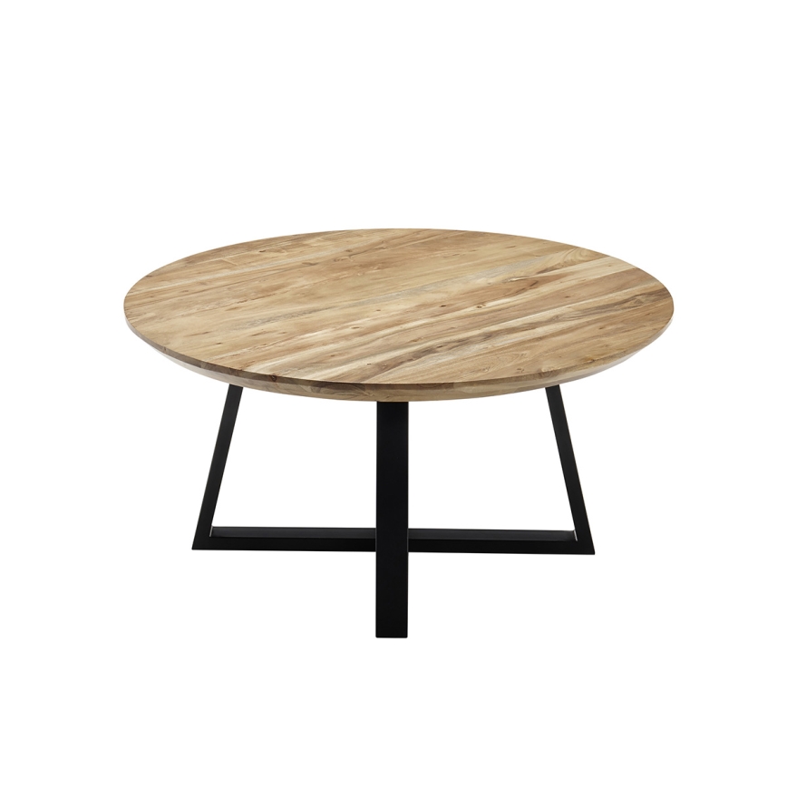 Masă de cafea RIVA, Ø 90 cm, salcâm/negru