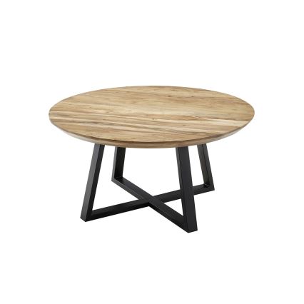 Masă de cafea RIVA, Ø 90 cm, salcâm/negru