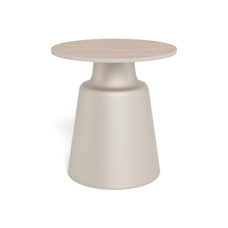 Masă de cafea SANTORINI Ø 45 cm bej/gri/ceramică