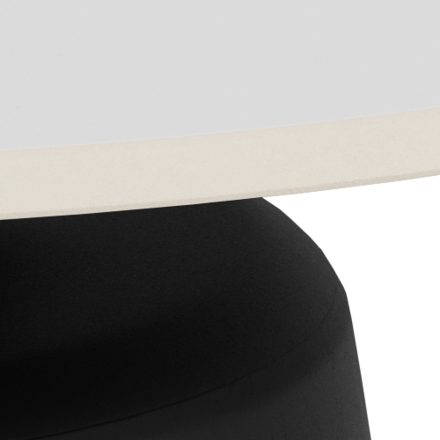 Masă de cafea SANTORINI, Ø 70 cm, ceramică, alb/negru