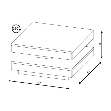 Masă de cafea TIMO alb/gri, aspect beton
