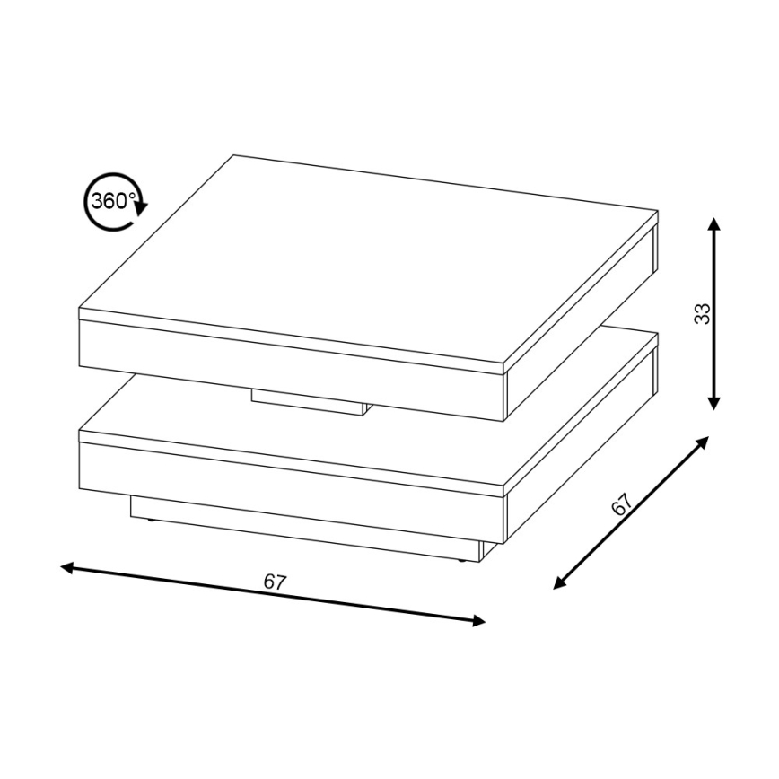 Masă de cafea TIMO alb/gri, aspect beton