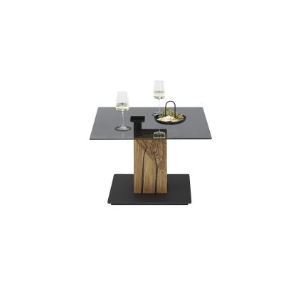 Masă de cafea VENTO cu blat rabatabil, fumuriu/stejar/negru