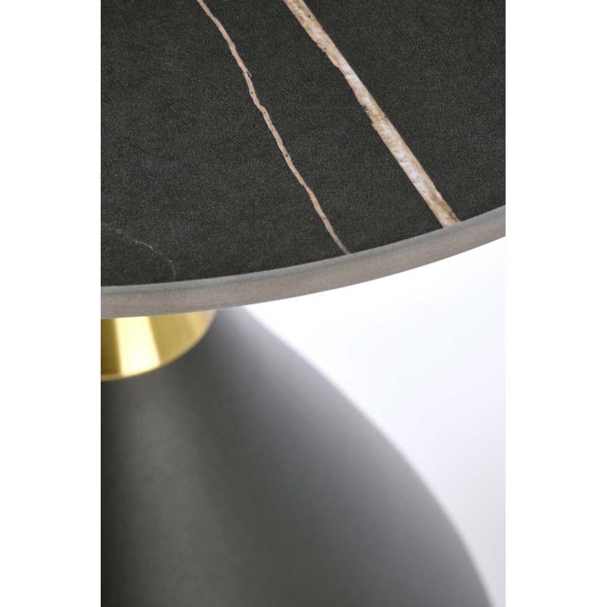 Masă de cafea VERO Ø 50 cm, negru/auriu