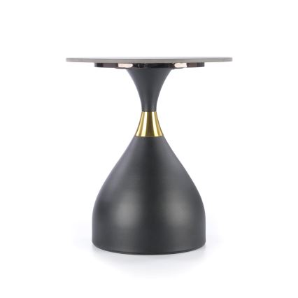 Masă de cafea VERO Ø 50 cm, negru/auriu