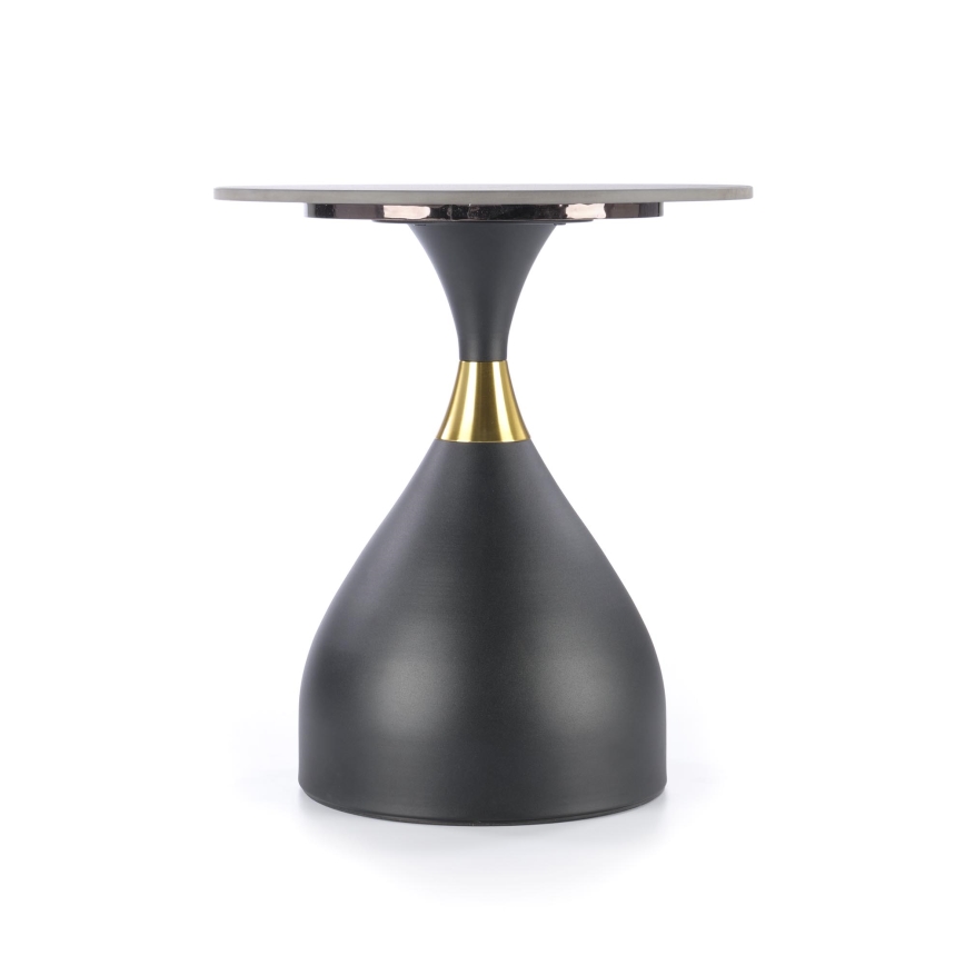 Masă de cafea VERO Ø 50 cm, negru/auriu