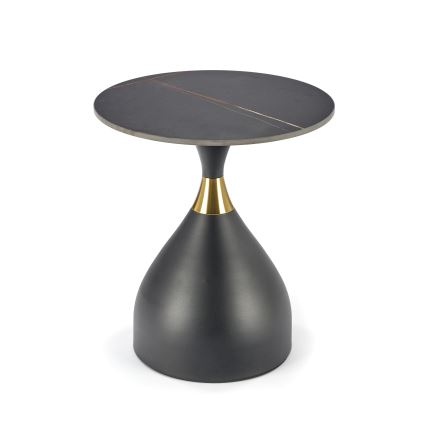 Masă de cafea VERO Ø 50 cm, negru/auriu