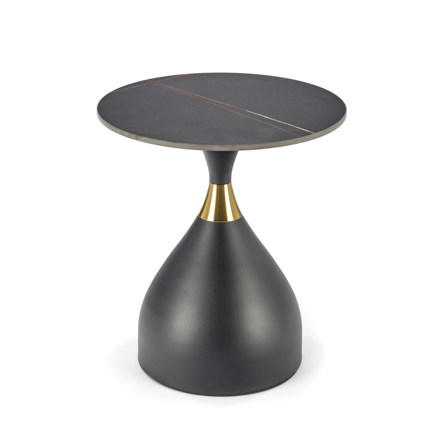 Masă de cafea VERO Ø 50 cm, negru/auriu
