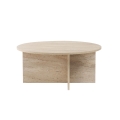 Masă de cafea VERUM, diametru 90 cm, travertin