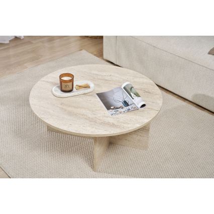 Masă de cafea VERUM, Ø 90 cm, bej