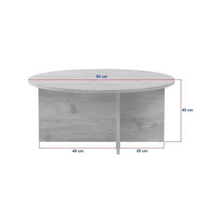Masă de cafea VERUM, Ø 90 cm, bej