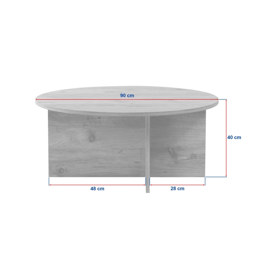 Masă de cafea VERUM, Ø 90 cm, bej