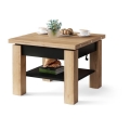 Masă de centru extensibilă cu blat rabatabil CALEB 75/150x75 cm stejar craft/negru