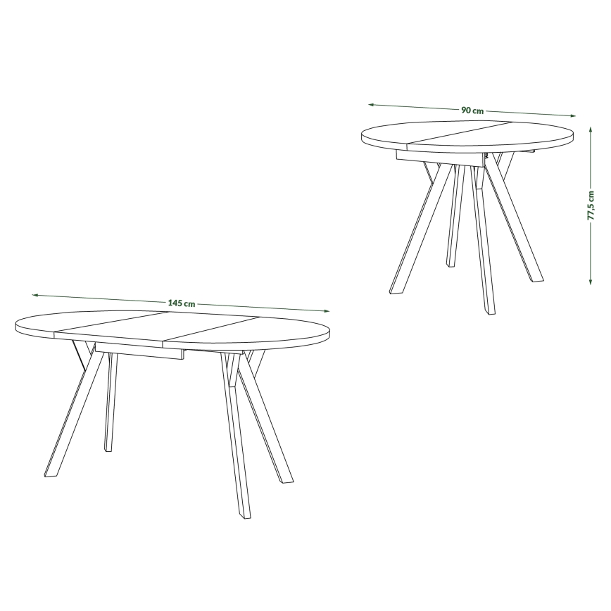 Masă de dining ARTUR alb/negru