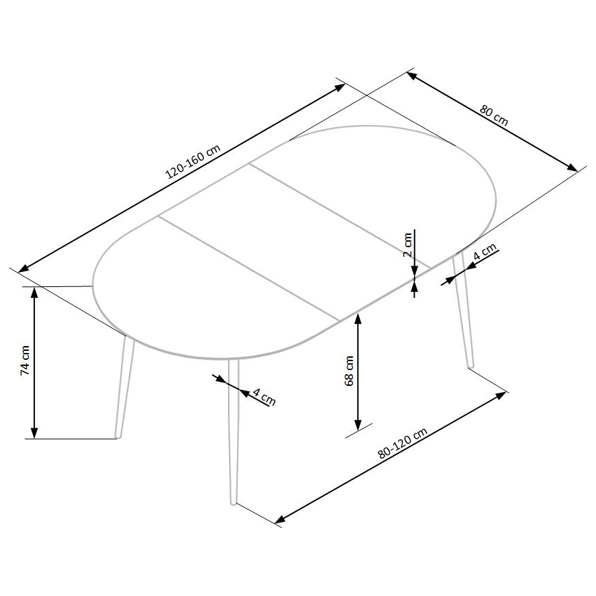Masă de dining BALNOR, stejar/negru