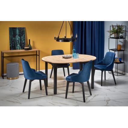 Masă de dining CALMIO, stejar artisan/negru