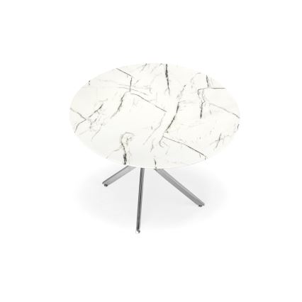 Masă de dining ESTEN, 100 cm, alb/argintiu