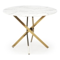 Masă de dining ESTEN 100 cm alb/auriu