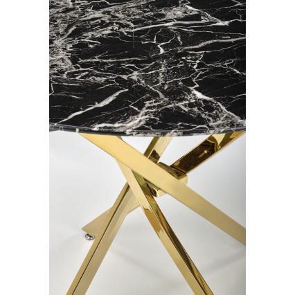 Masă de dining ESTEN 100 cm, negru/auriu