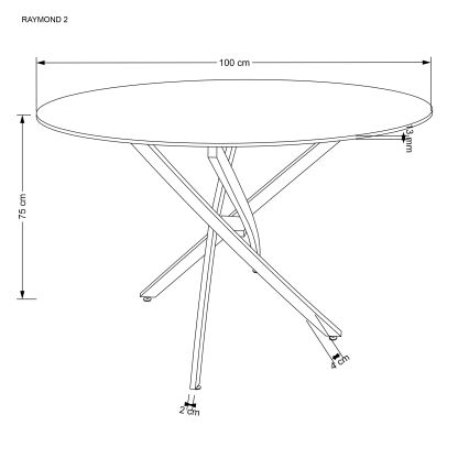 Masă de dining ESTEN 100 cm, negru/auriu