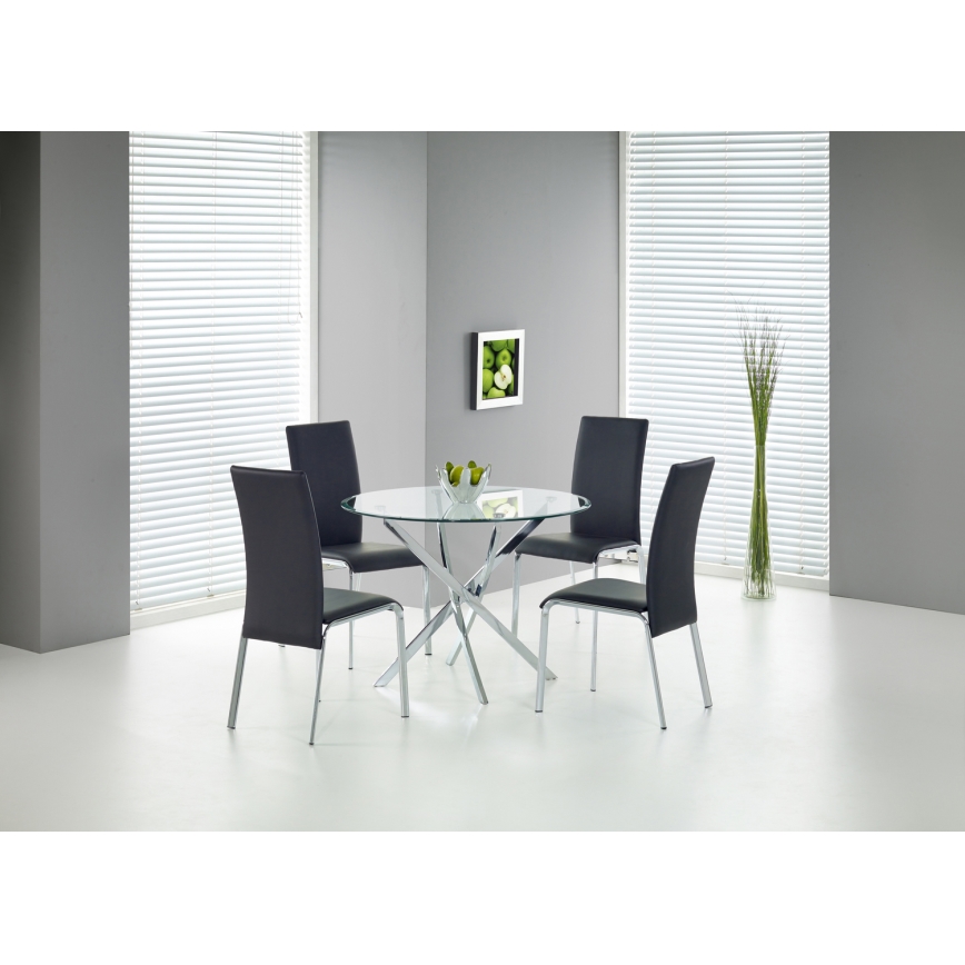 Masă de dining ESTEN, transparent/argintiu