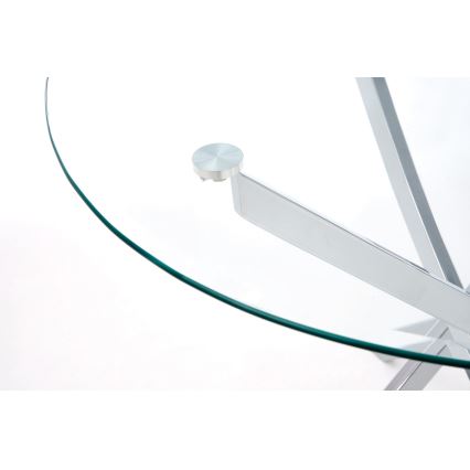 Masă de dining ESTEN, transparent/argintiu